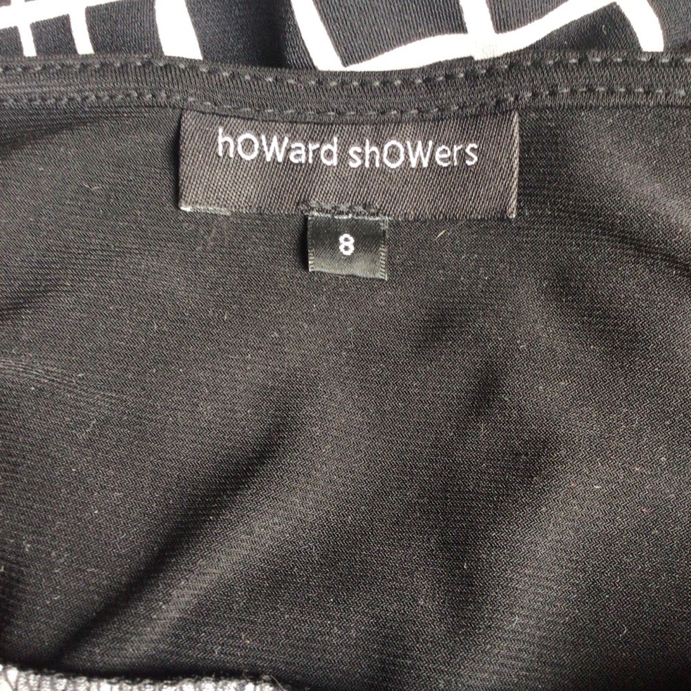 Howard Showers Black and White Grid Long Sleeve Midi Dress - Size 8 - Picture 8 of 8